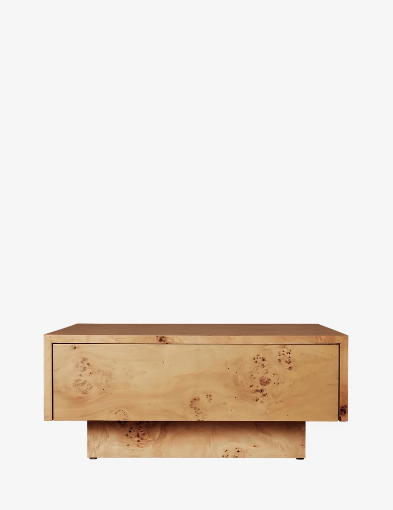 burl storage coffee table