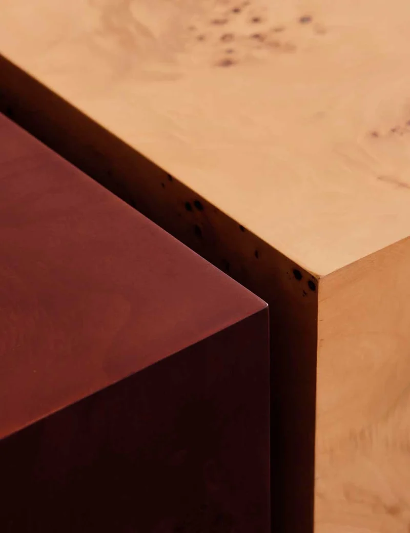 burl storage coffee table