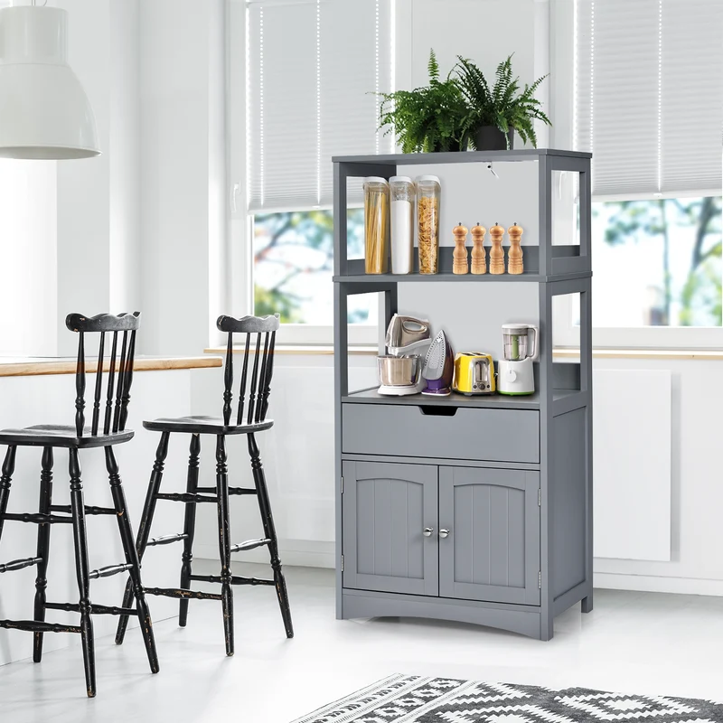Bathroom Storage Cabinet With Drawer And Shelf, Gray