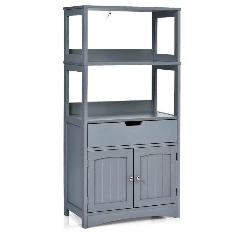 Bathroom Storage Cabinet With Drawer And Shelf, Gray
