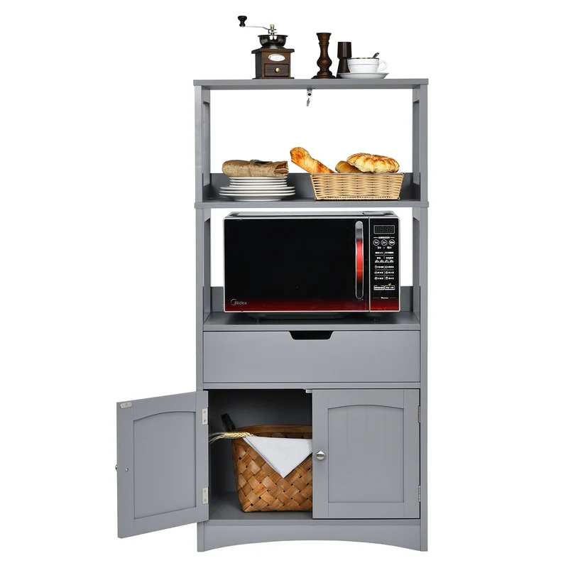 Bathroom Storage Cabinet With Drawer And Shelf, Gray