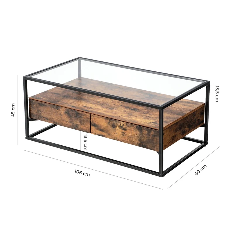 Table basse verre industriel