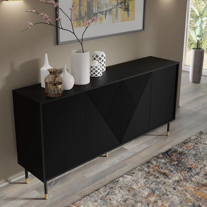 Buffet 4 portes Aglaé Noir