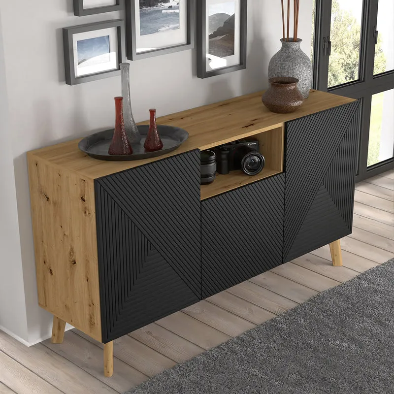 Buffet 3 portes Nexa Bois et Noir