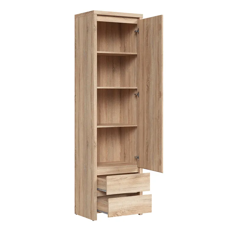 Armoire colonne 1 porte 2 tiroirs Soren Bois