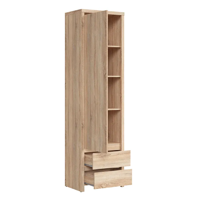 Armoire colonne 1 porte 2 tiroirs Soren Bois