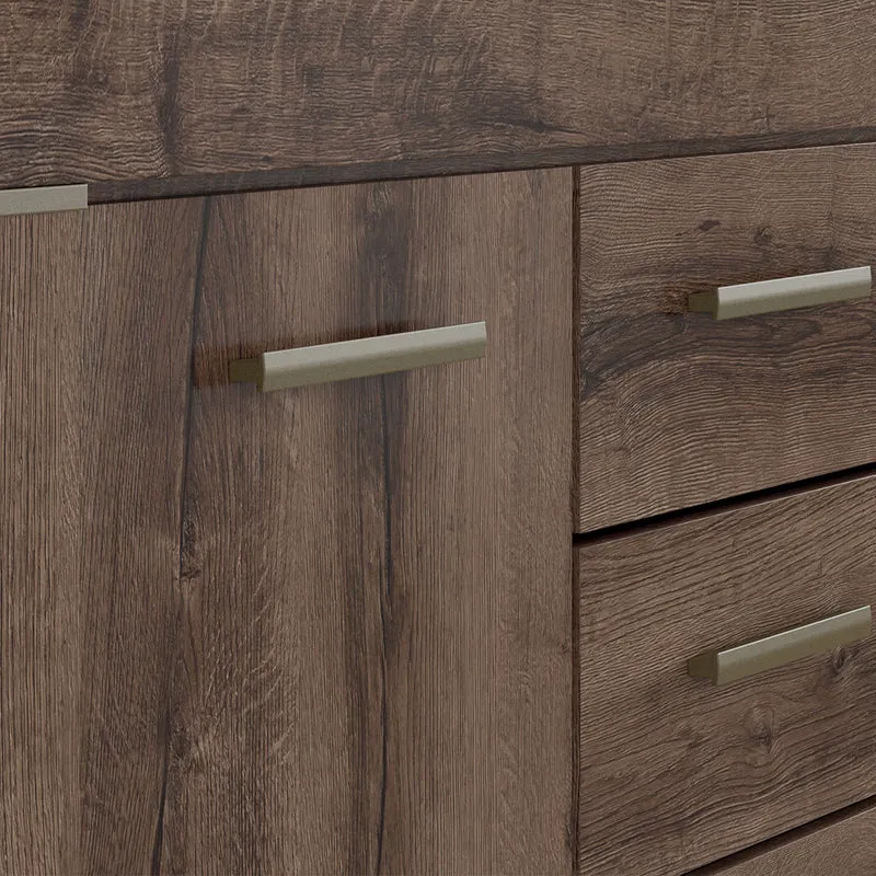 Buffet 2 portes 3 tiroirs Adam Bois foncé