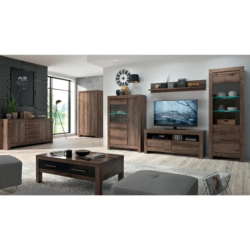Buffet 2 portes 3 tiroirs Adam Bois foncé