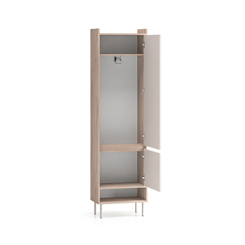 Armoire 2 portes entrée Alos Cachemire et Bois