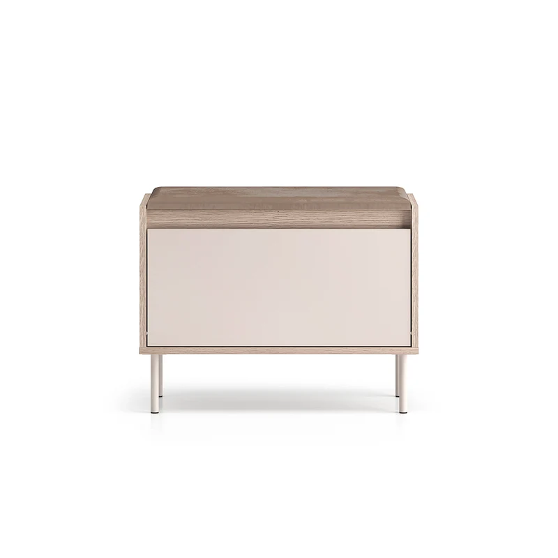 Banc meuble à chaussures 1 porte Alos Cachemire et Bois