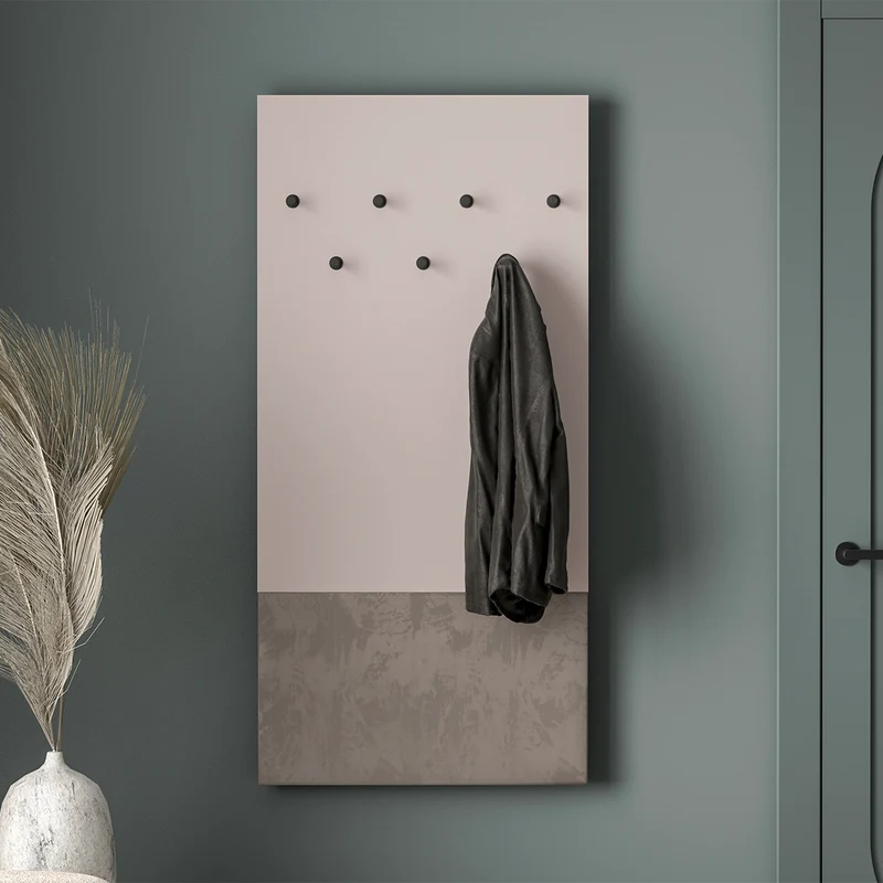 Porte-manteau mural 7 patères Alos Cachemire et Bois