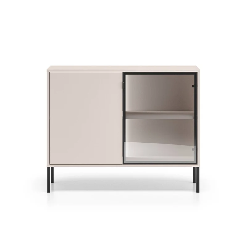 Buffet 2 portes LED inclus Paige Cachemire et Noir