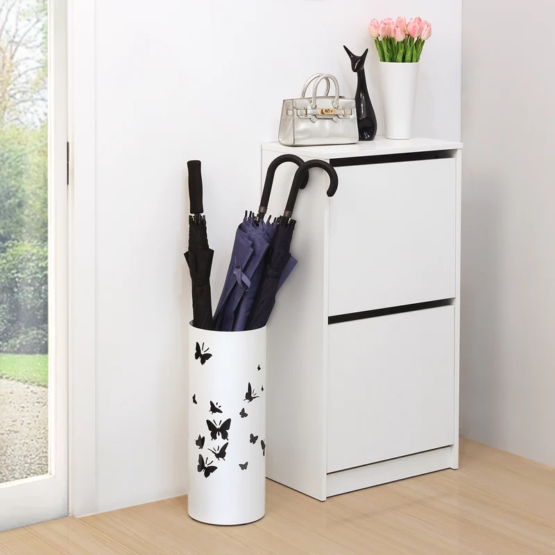 Porte-parapluies papillon blanc