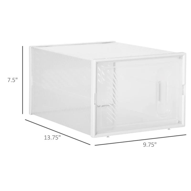 18 Pack Shoe Storage Boxes, Clear Plastic Stackable Organizers