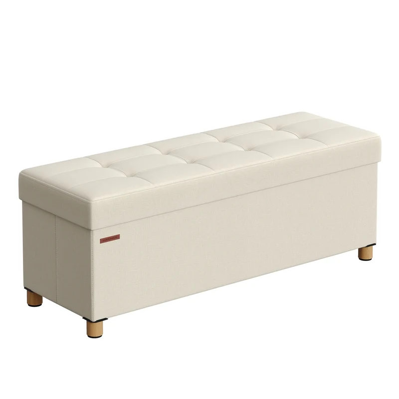 Banc de rangement rembourré pliable
