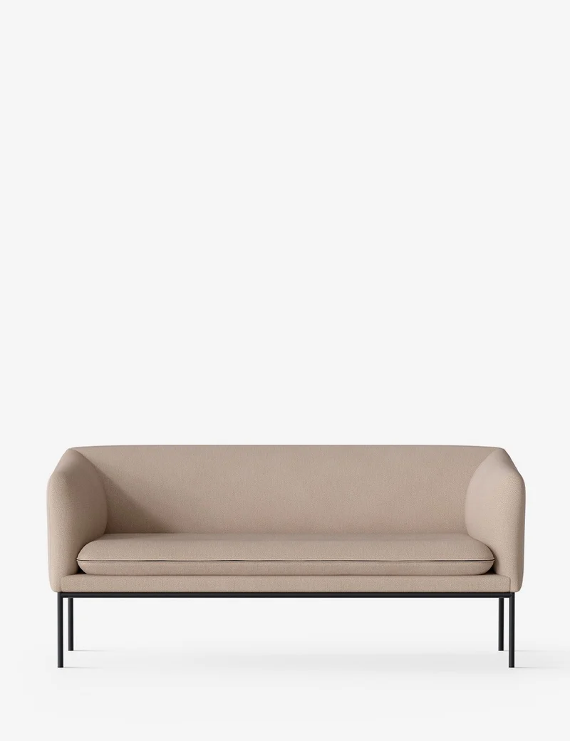 turn sofa 2-seater black