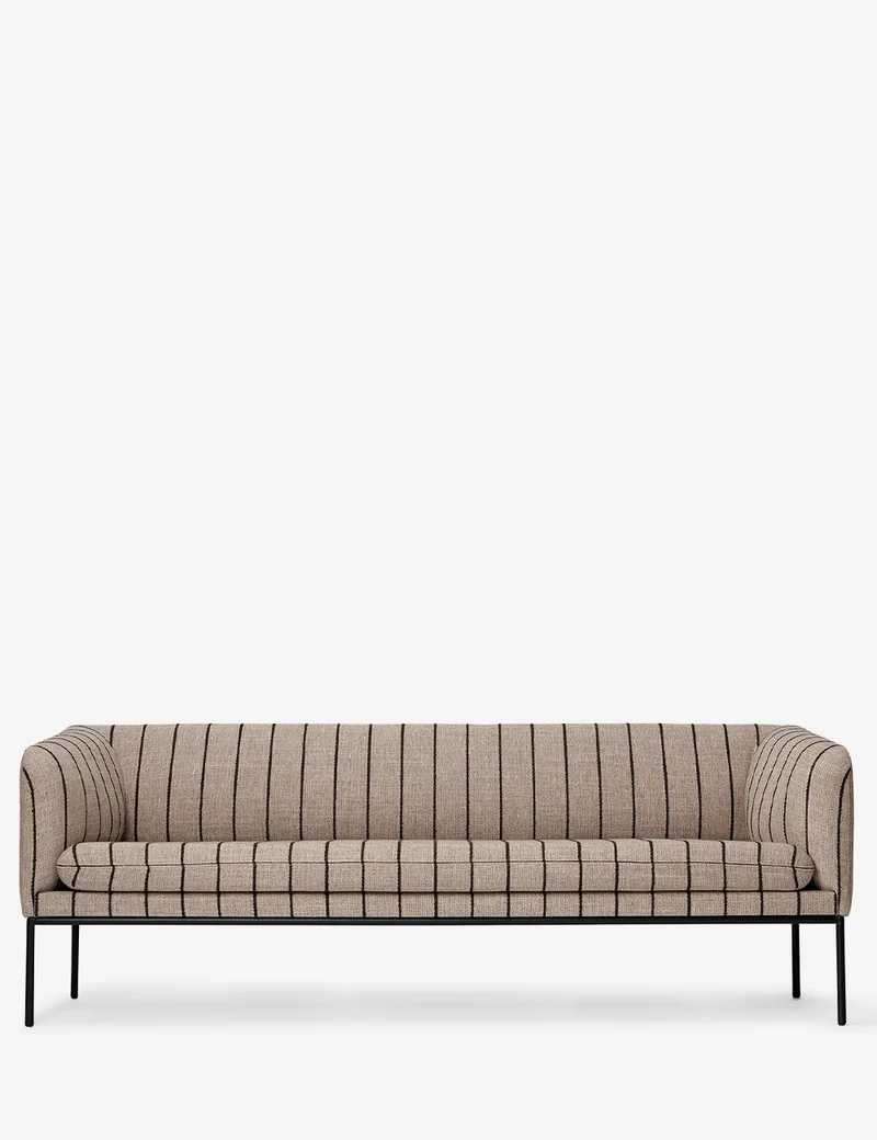 turn sofa 3-seater black