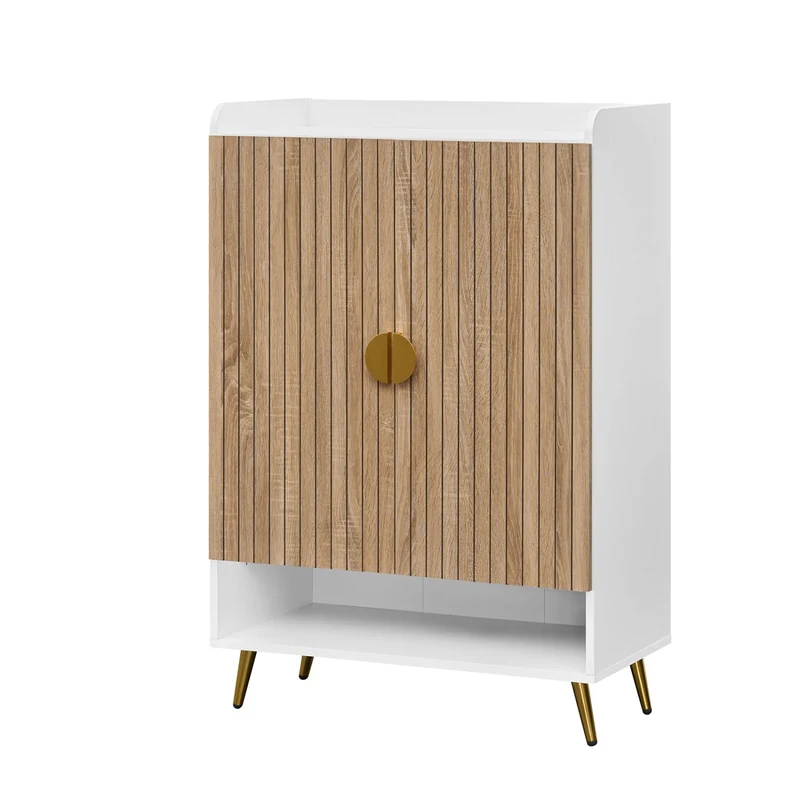 44" Tall Shoe Storage Cabinet, 7-Tier Doors, Adjustable Shelves