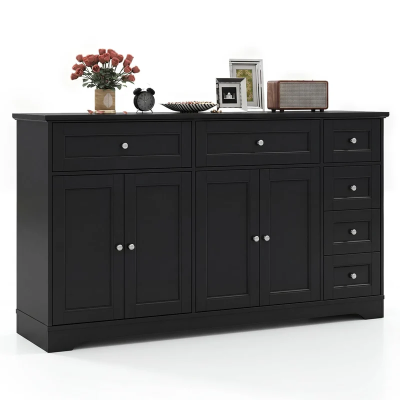 Buffet Sideboard 59" Console Table, Black