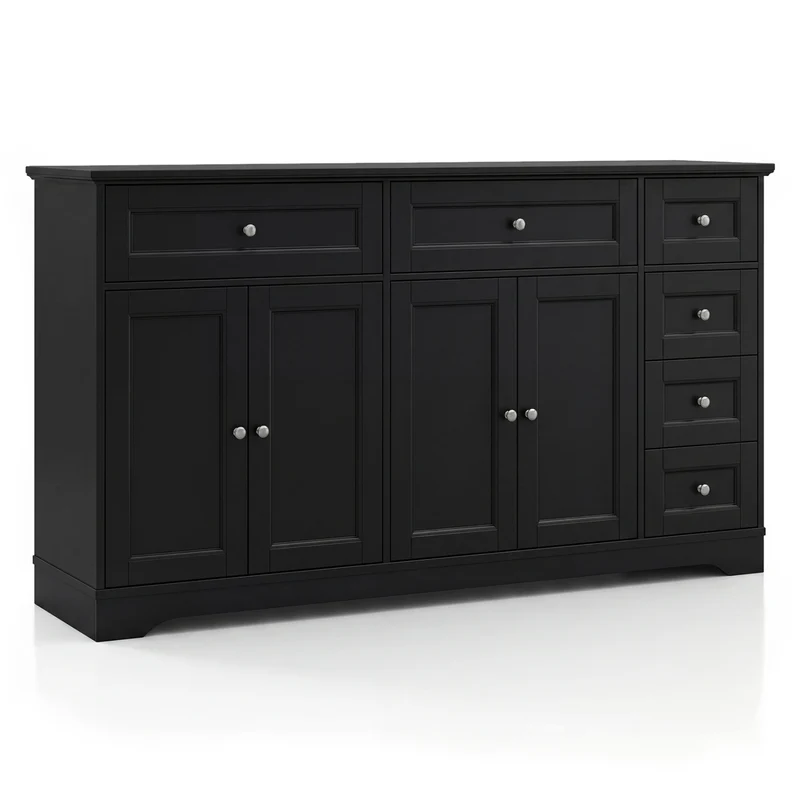Buffet Sideboard 59" Console Table, Black