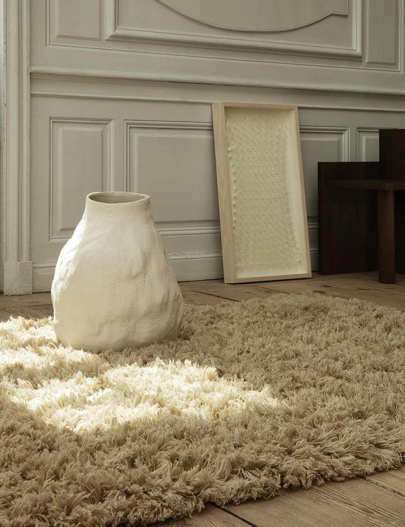 meadow high pile rug light sand