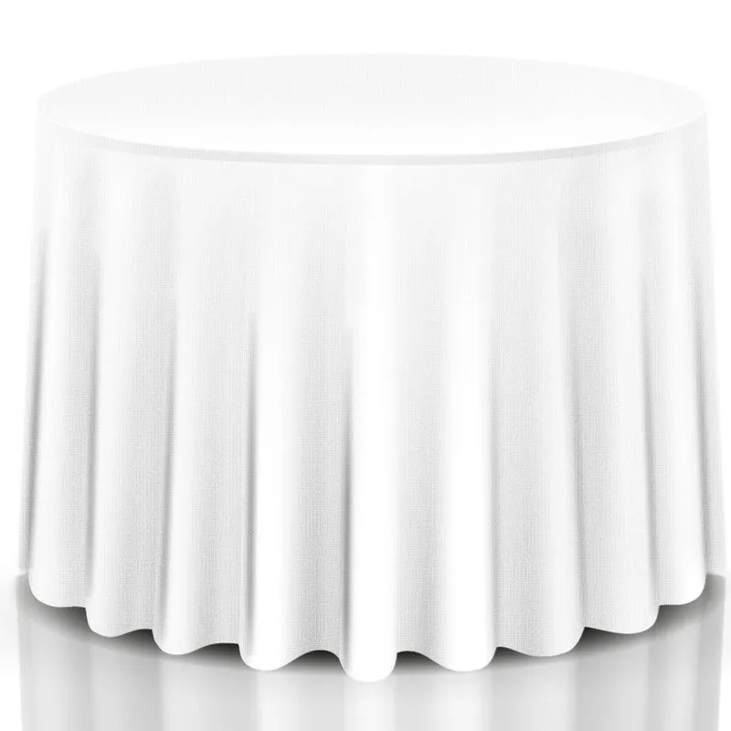 10 Pack 90" Round Tablecloth, White