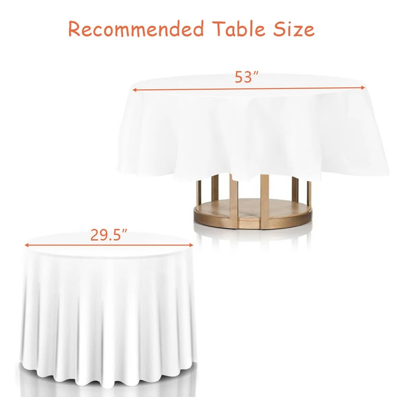 10 Pack 90" Round Tablecloth, White