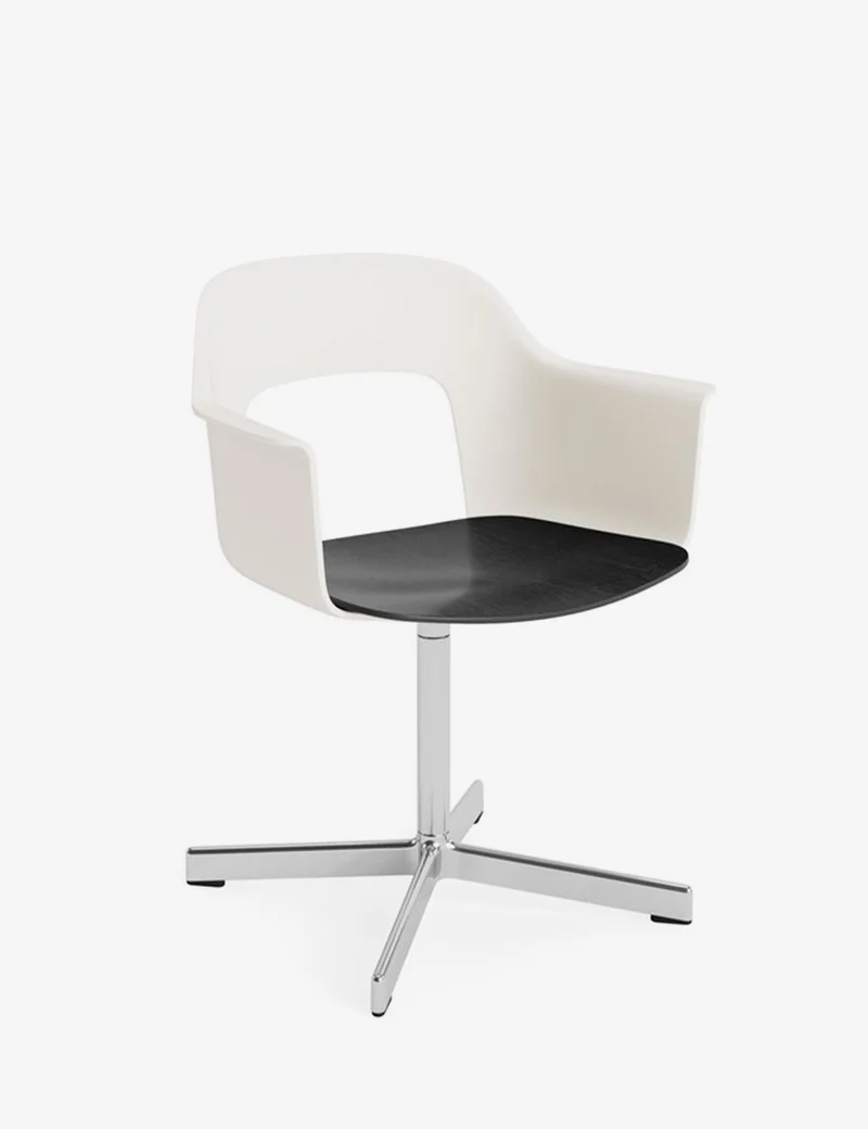 layout armchair 232 polished aluminium/black oak