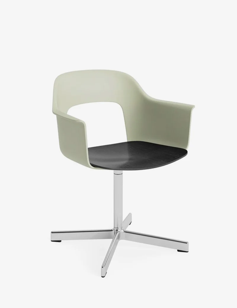 layout armchair 232 polished aluminium/black oak