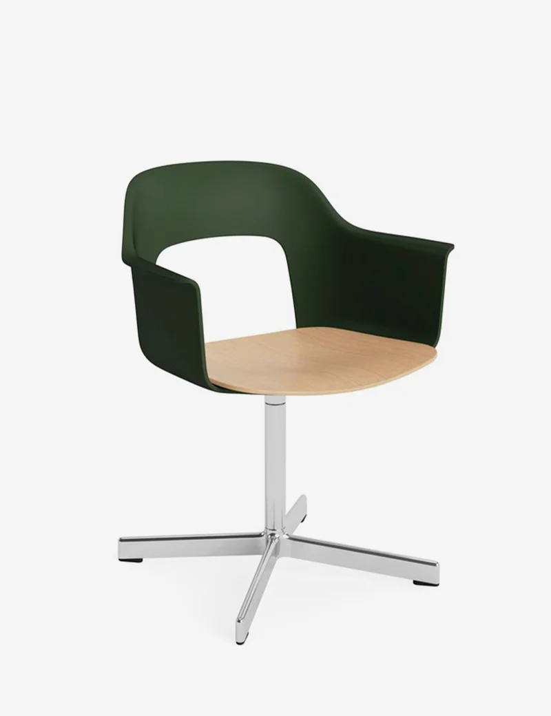 layout armchair 232 polished aluminum/oak