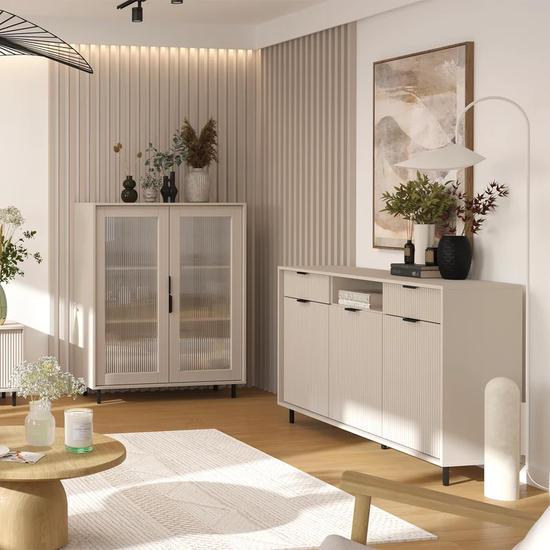 Buffet 3 portes 2 tiroirs Soly Cachemire