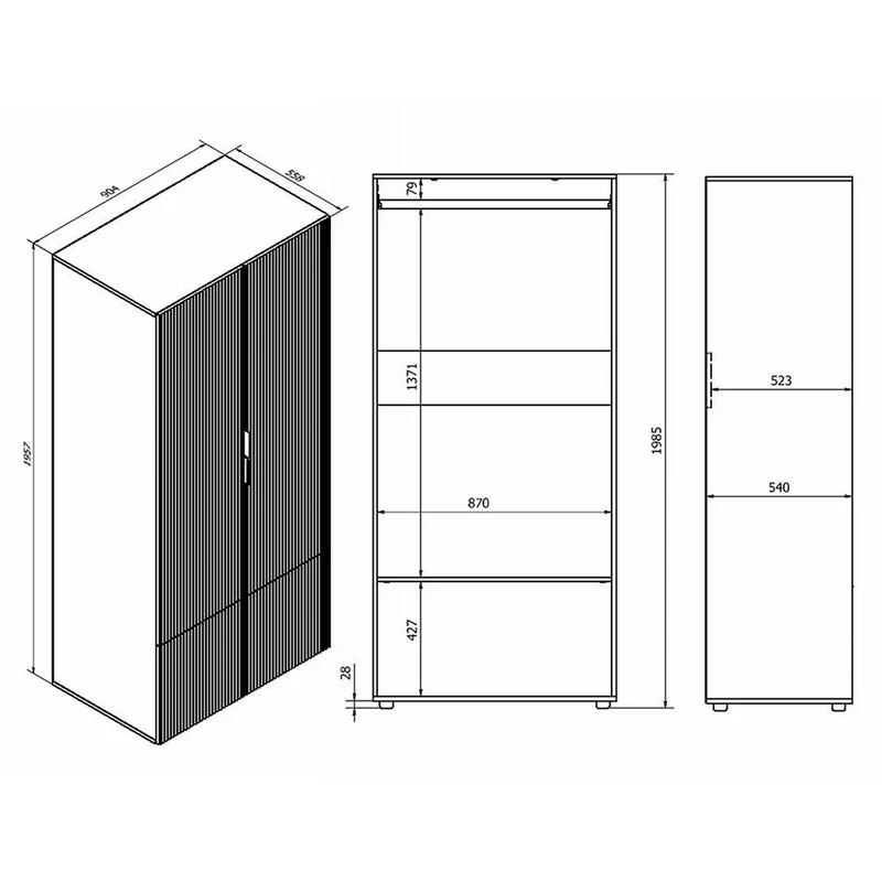 Armoire 4 portes Soly Cachemire