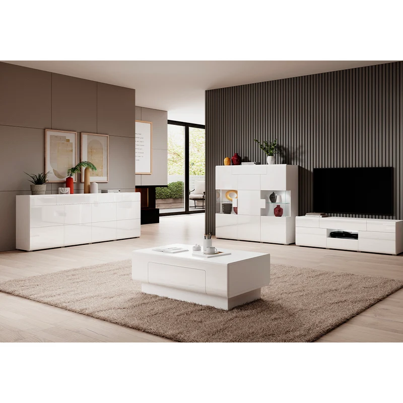 Buffet 4 portes 1 tiroir Jules Blanc