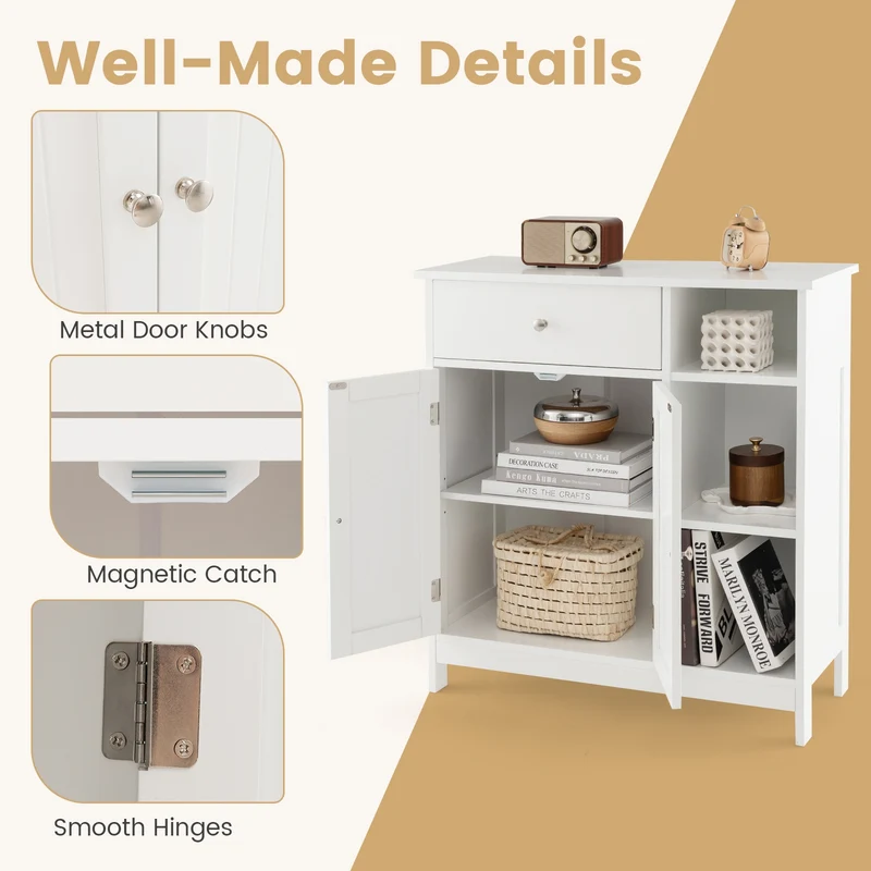 Bathroom Cabinet With Drawer, White