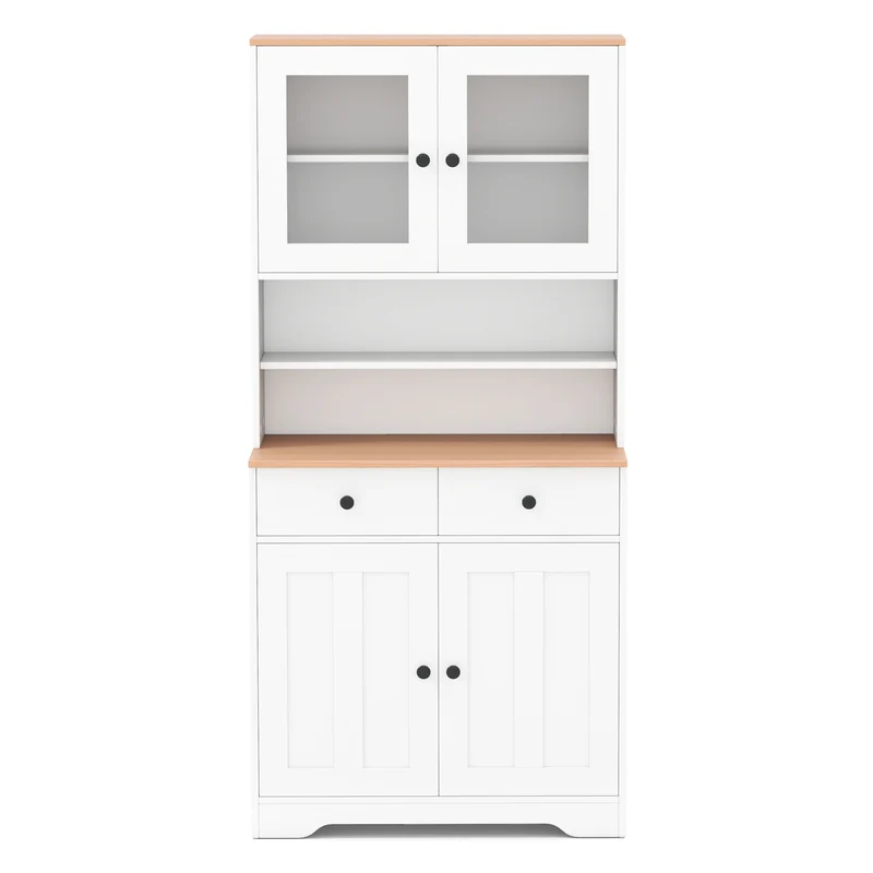 Pantry Cabinet With 2 Removable Shelves, White