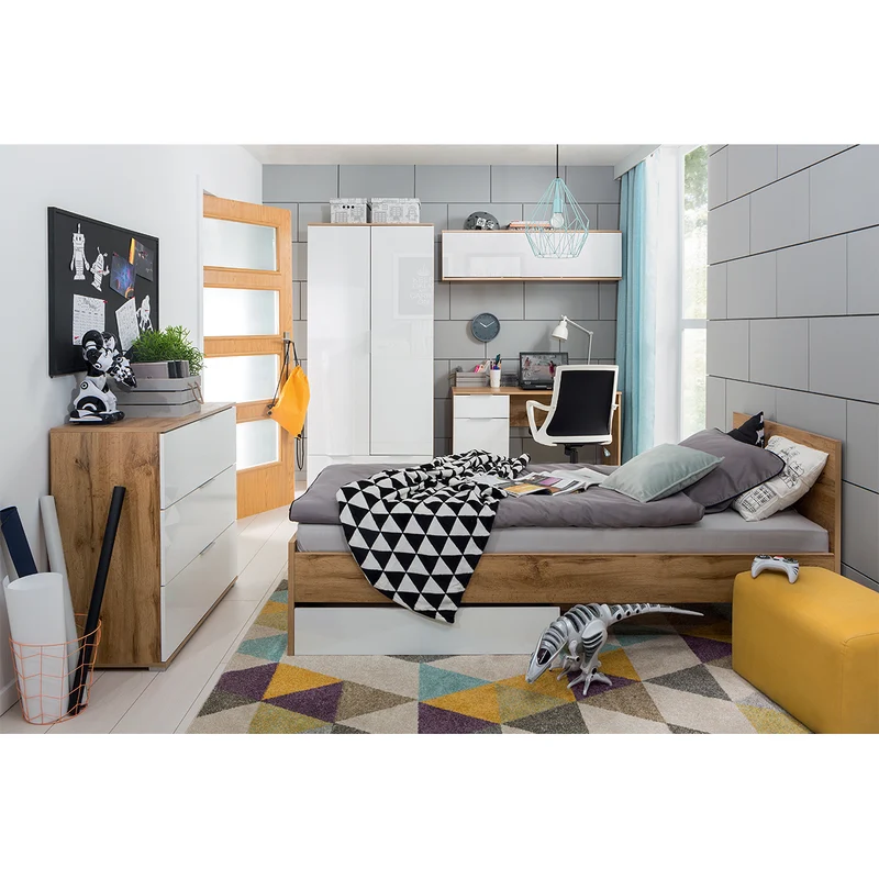 Commode 3 tiroirs Selma Blanc et Blanc