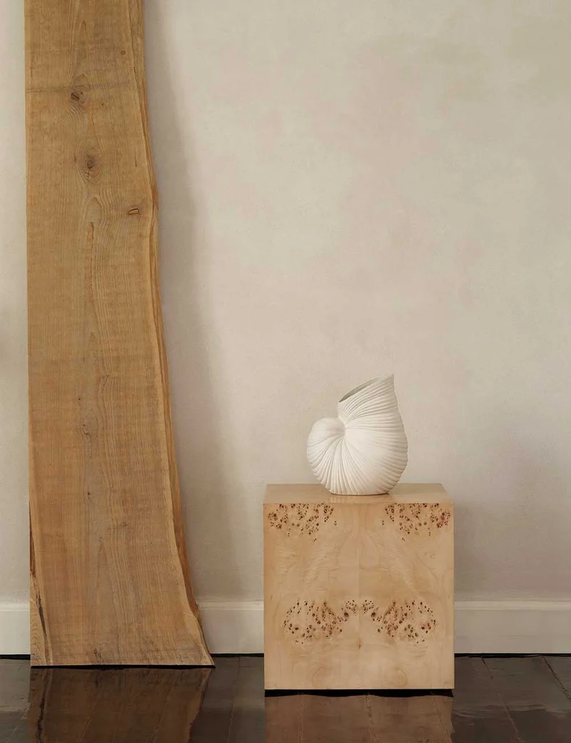 burl cube side table