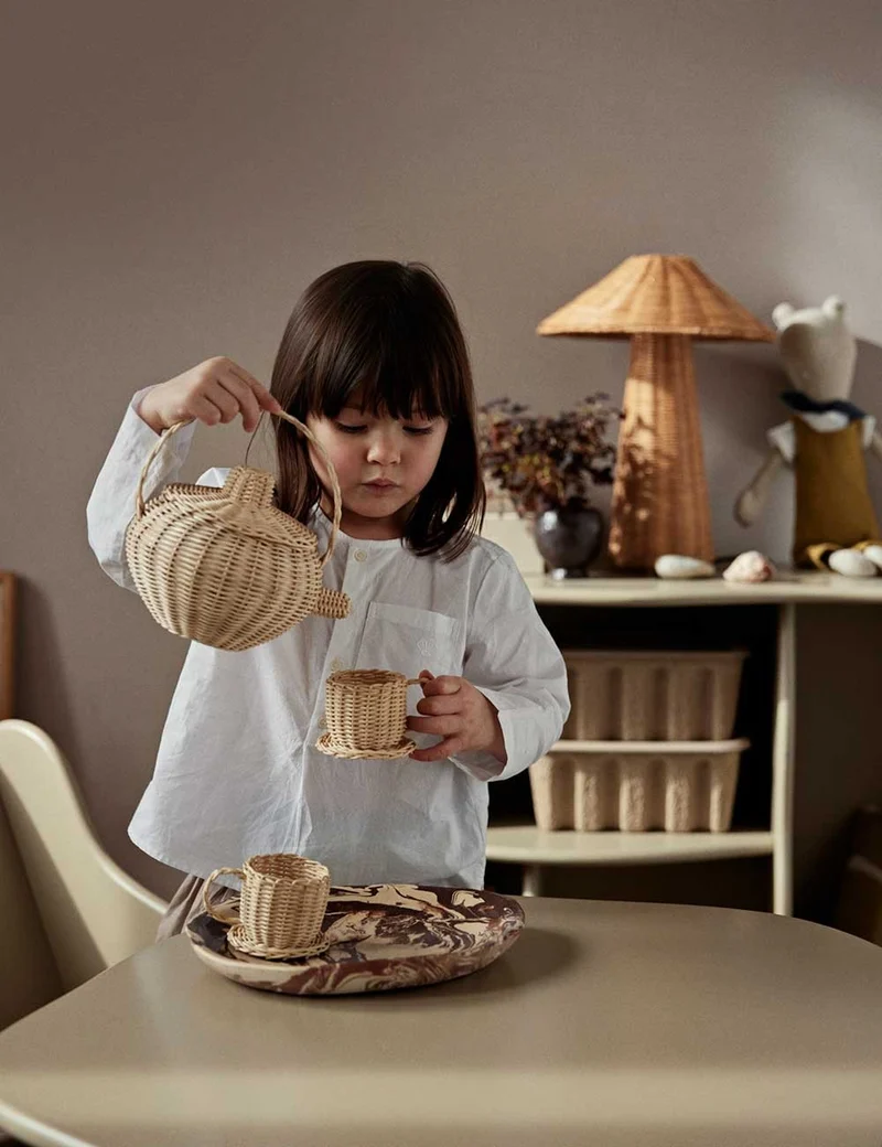 rattan tea set