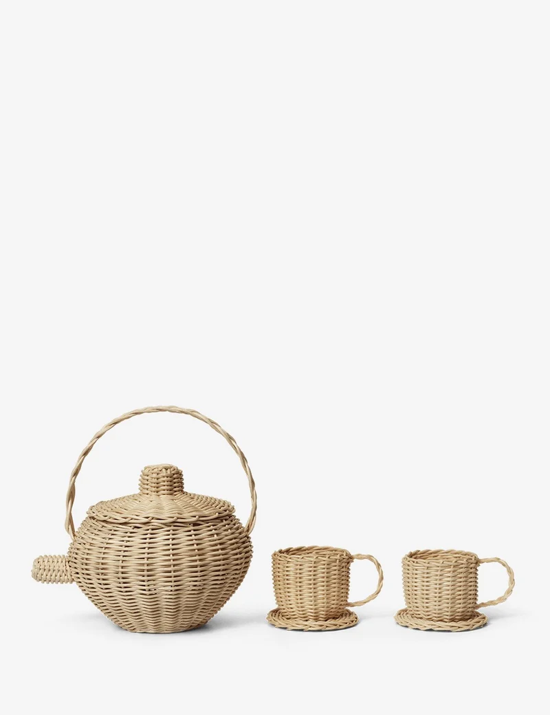 rattan tea set