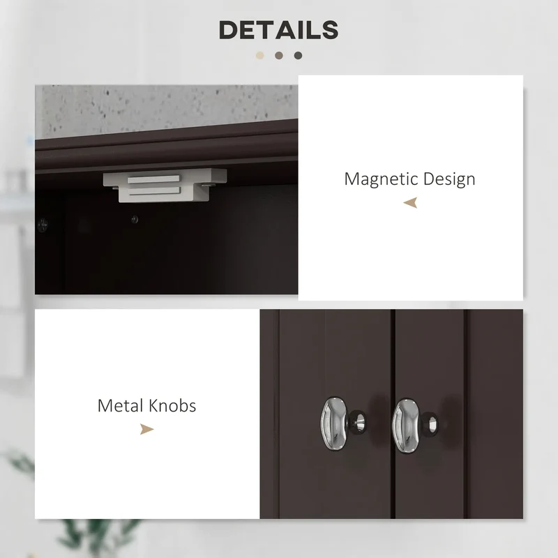 Medicine Cabinet, Bathroom Wall Cabinet with Shelf, Drawers, Brown