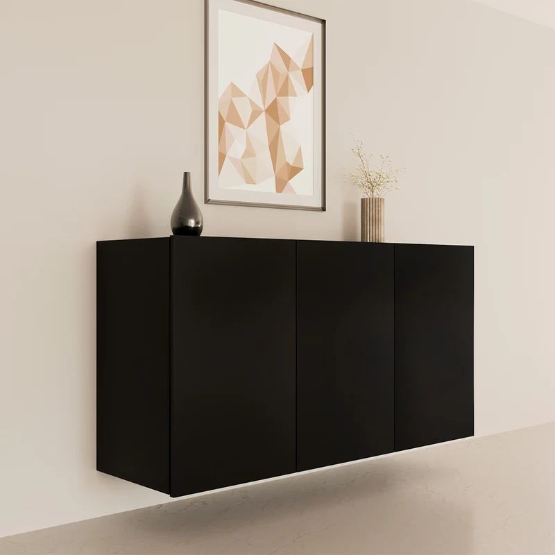 Buffet mural 3 portes Idao Noir