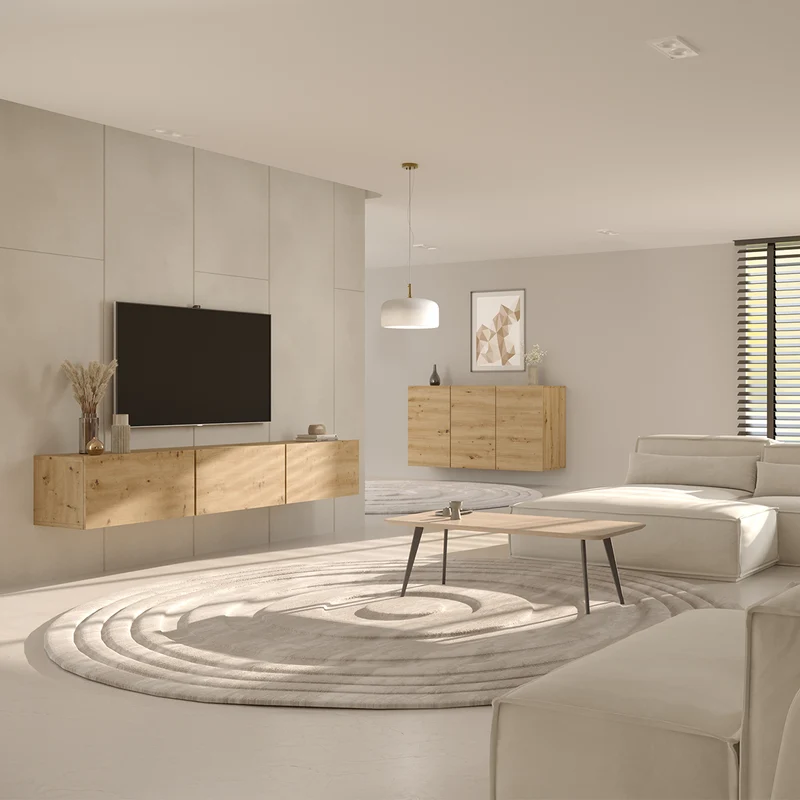 Buffet mural 3 portes Idao Bois clair