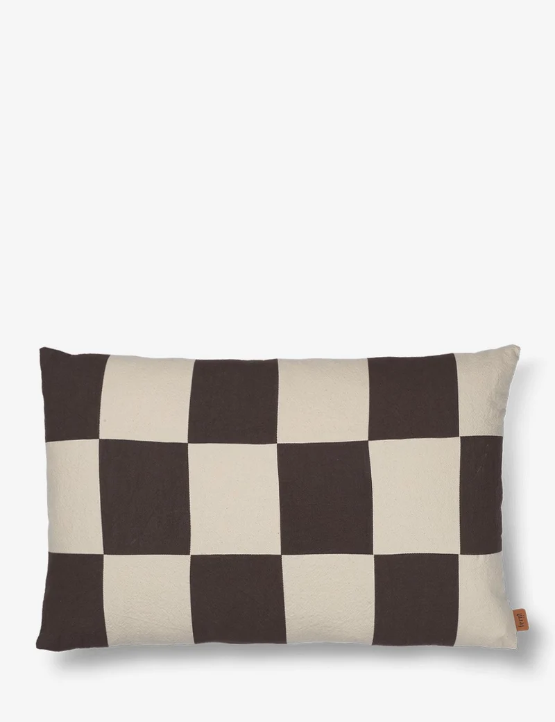 fold patchwork cushion coffee
