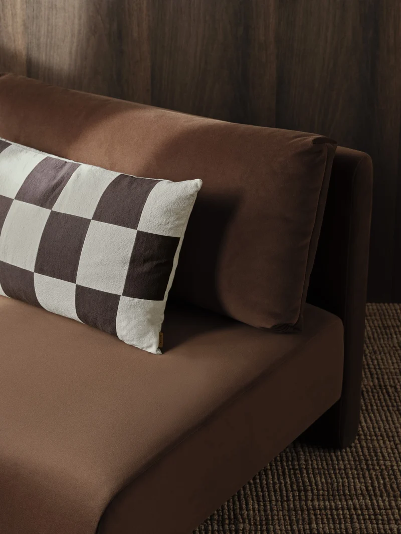 fold patchwork cushion coffee