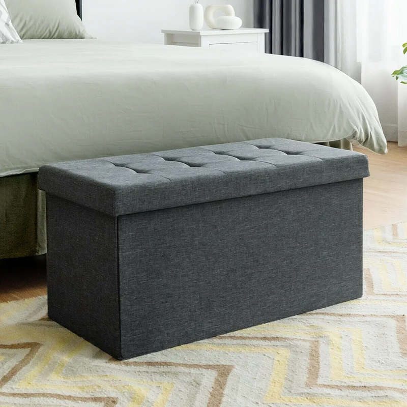 31.5 Inch Foldable Fabric Storage, Removable Bin, Dark Gray
