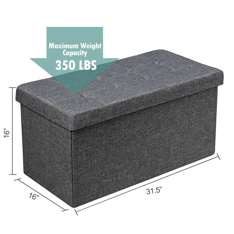 31.5 Inch Foldable Fabric Storage, Removable Bin, Dark Gray