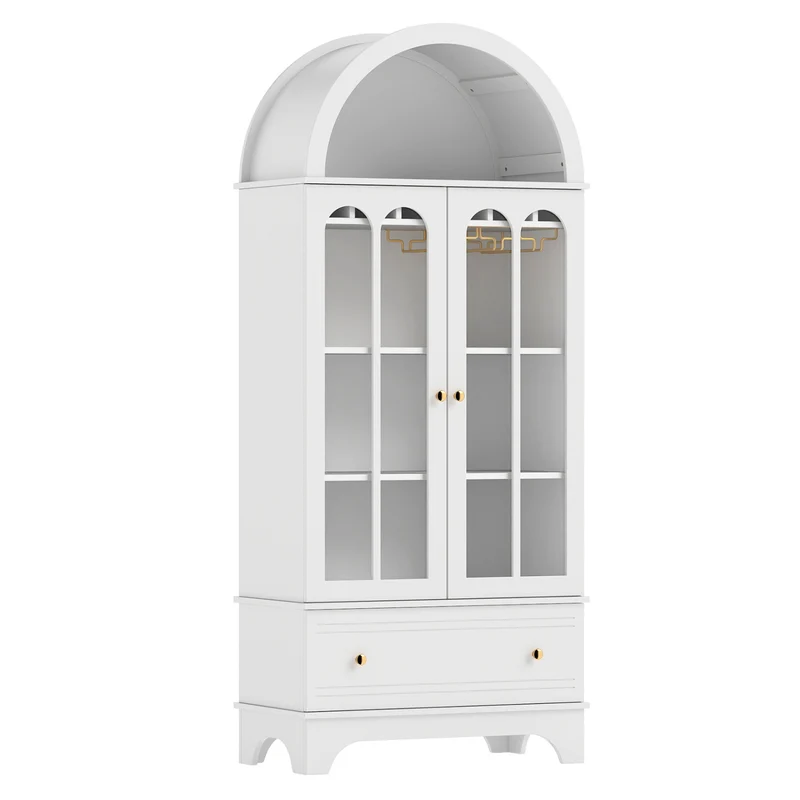 71.5 In Arched Cabinet 5-Tier, White
