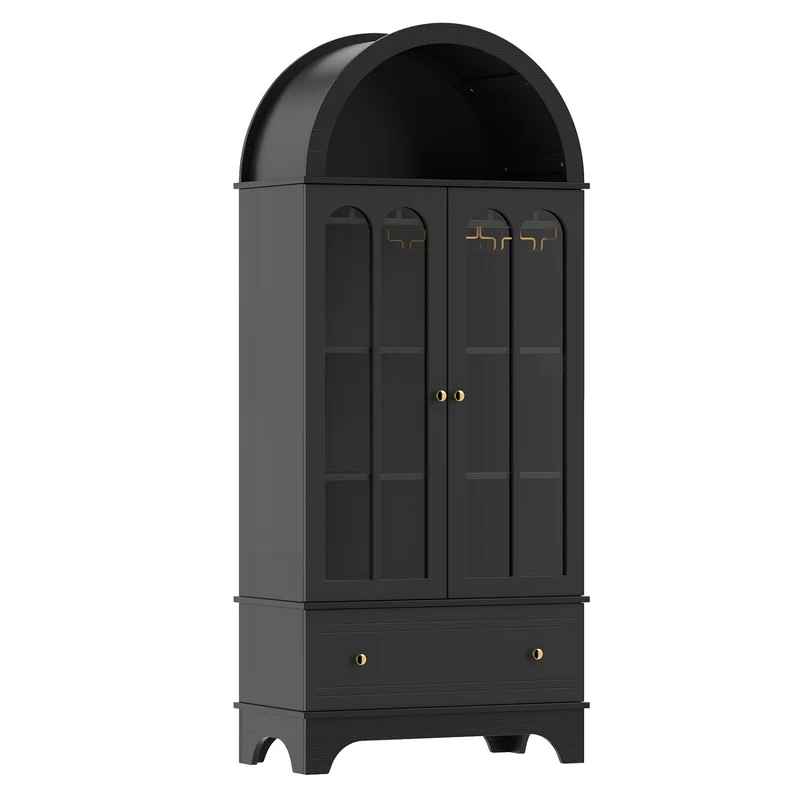 71.5 In Arched Cabinet 5-Tier, Black