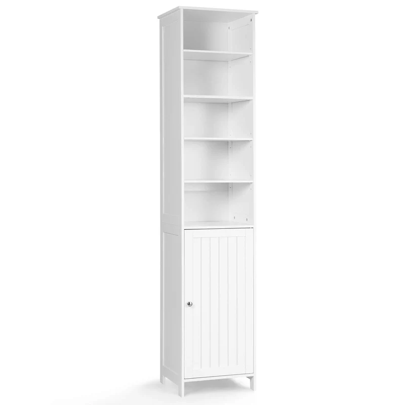 72 Inches Tall Floor Bathroom Storage Cabinet, White