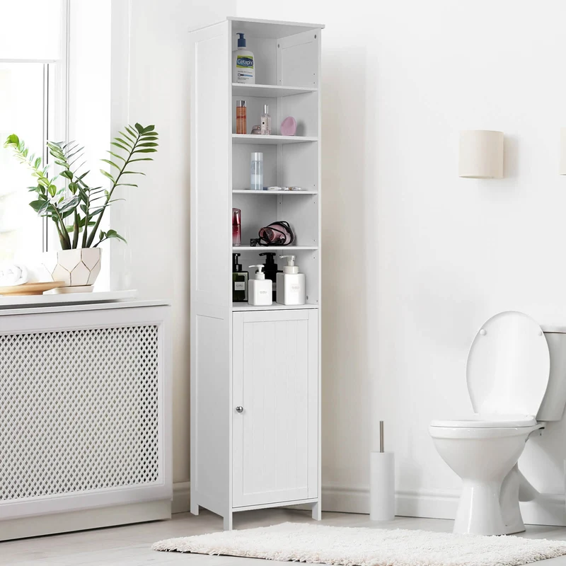 72 Inches Tall Floor Bathroom Storage Cabinet, White